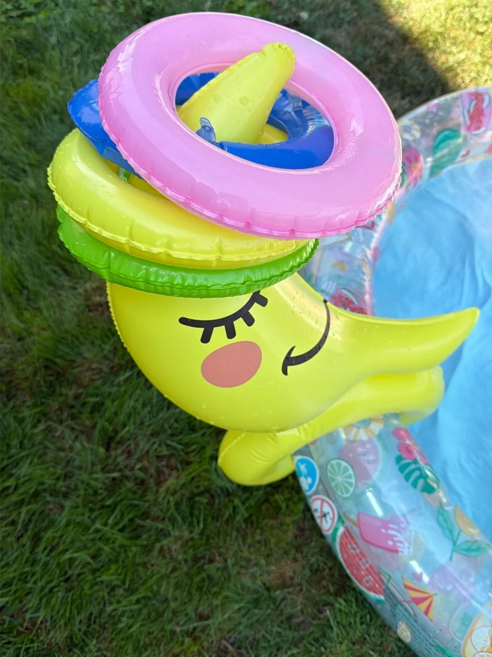 Inflatable Kids Splash Pool with Yellow Banana Float
